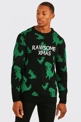 Rawsome Xmas Christmas Jumper | boohooMAN UK