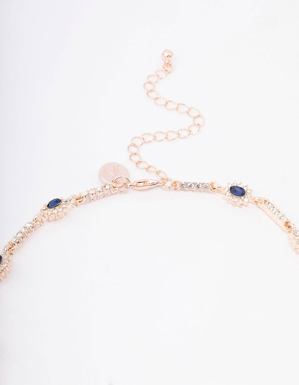 Rose Gold Navy Pear Drop Jewellery Set