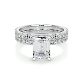 Royal Lab Grown Diamond Bridal Set -14K White Gold