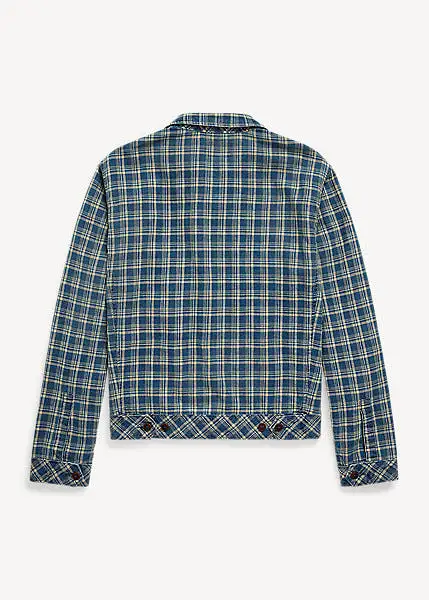 RRL Indigo Checked Linen-Cotton Jacket