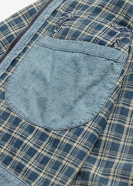 RRL Indigo Checked Linen-Cotton Jacket