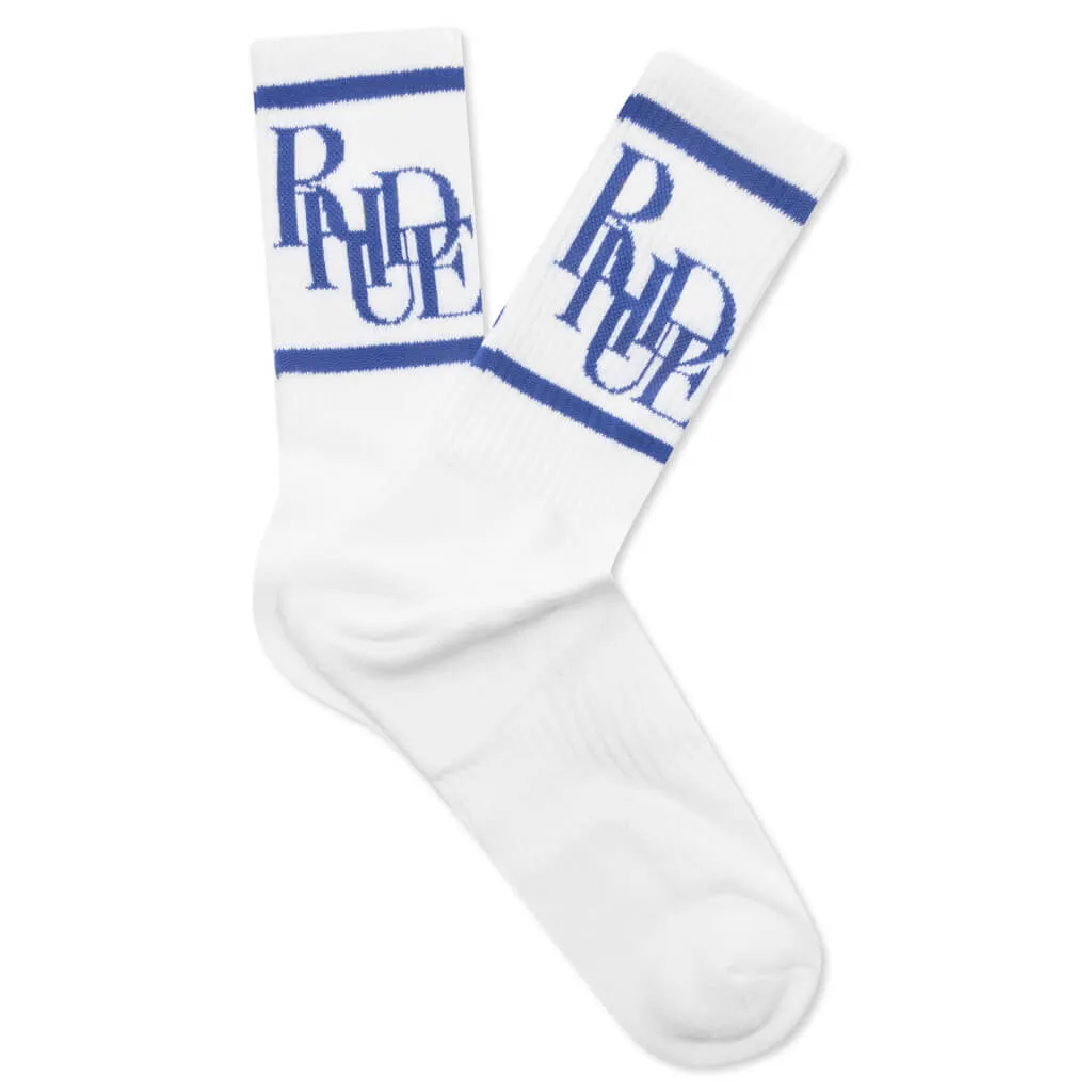 Scramble Logo Sock - White/Royal