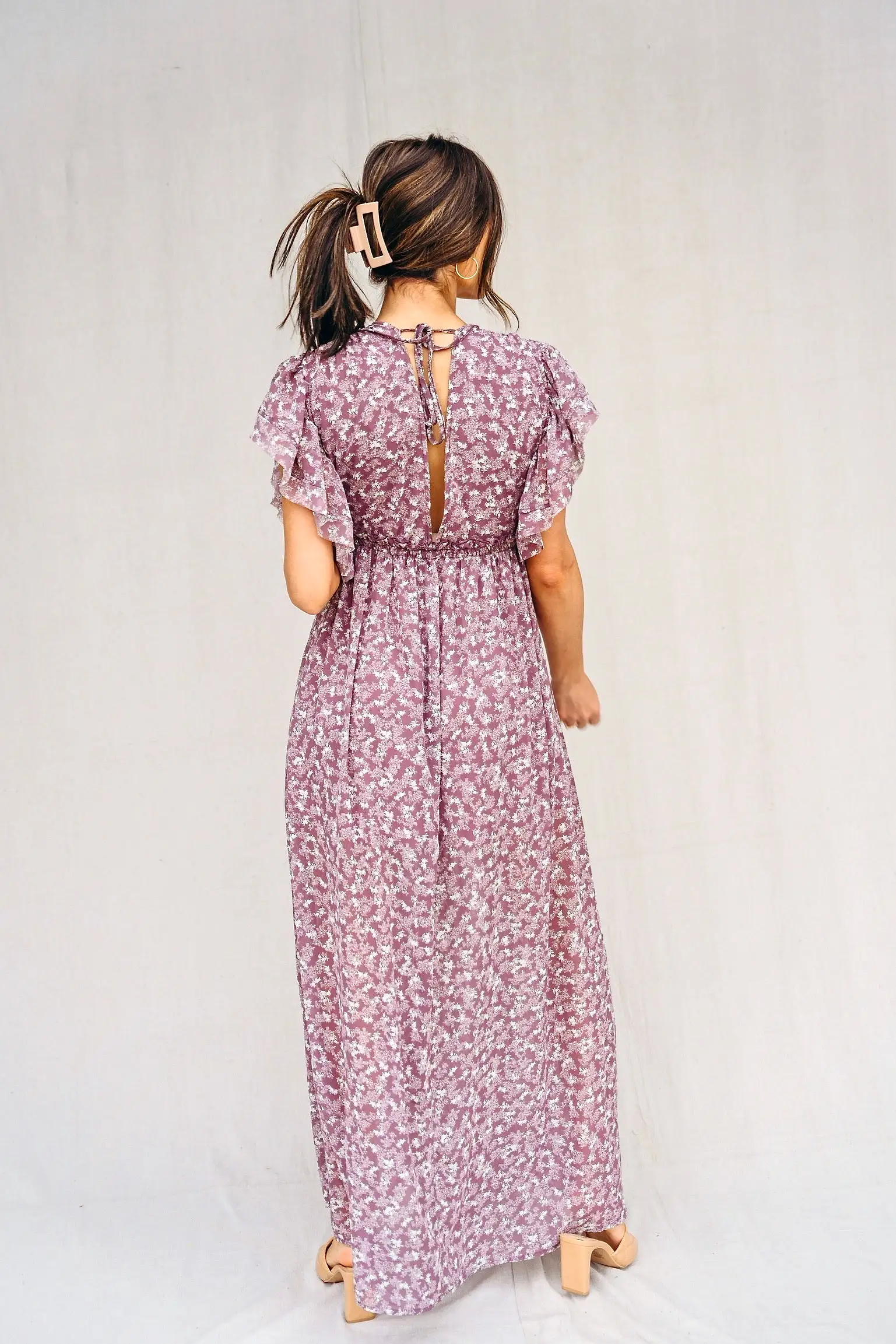 SIZE LARGE Garden Party Printed Maxi  Dress