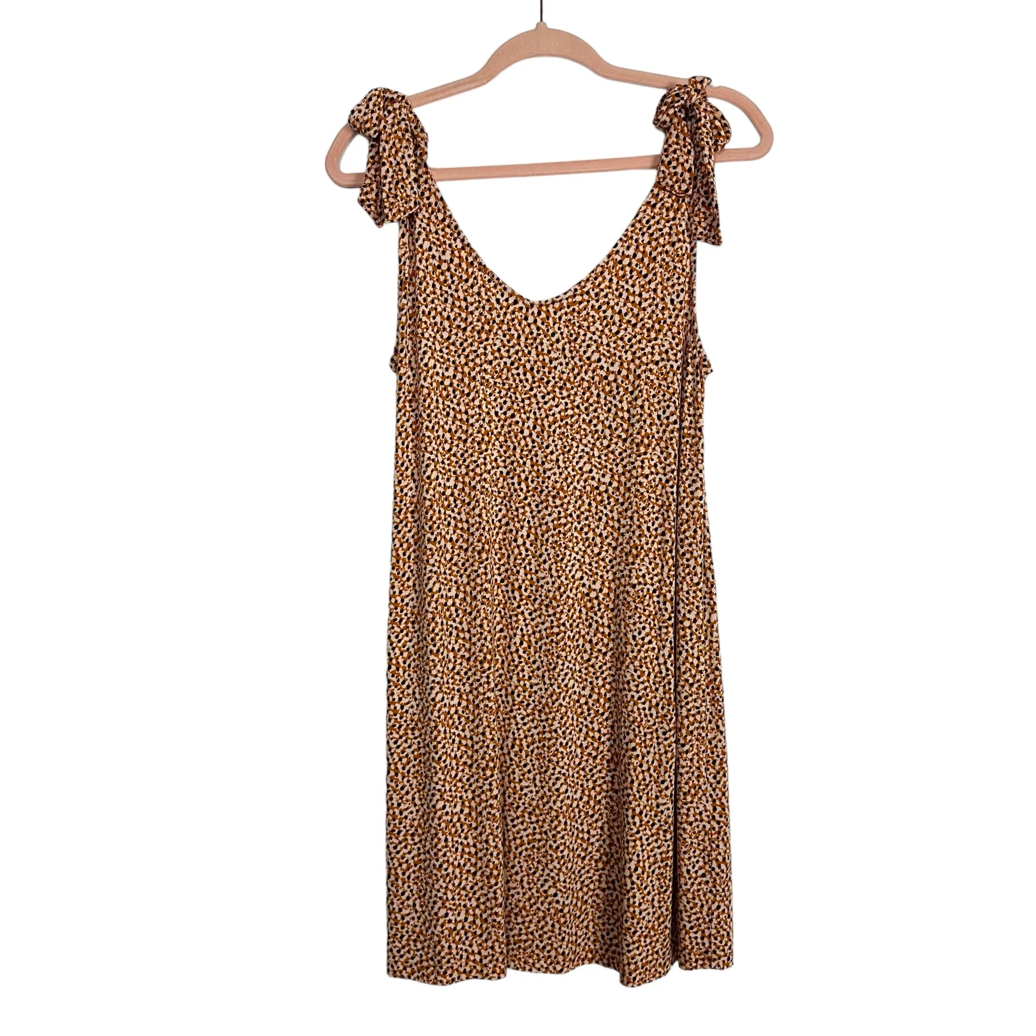 SOMA Mustard Animal Print Tie Strap Night Dress- Size S (sold out online)