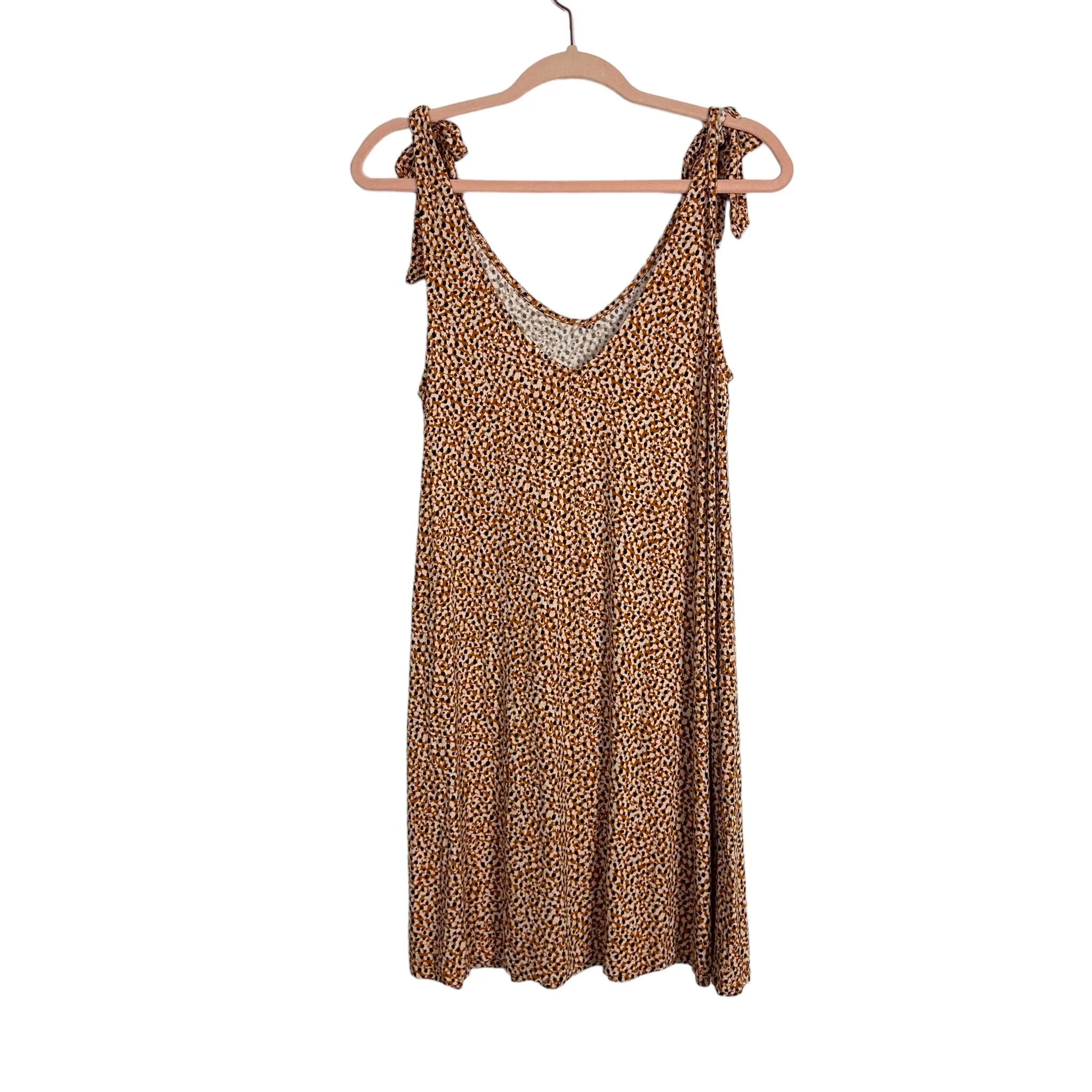 SOMA Mustard Animal Print Tie Strap Night Dress- Size S (sold out online)