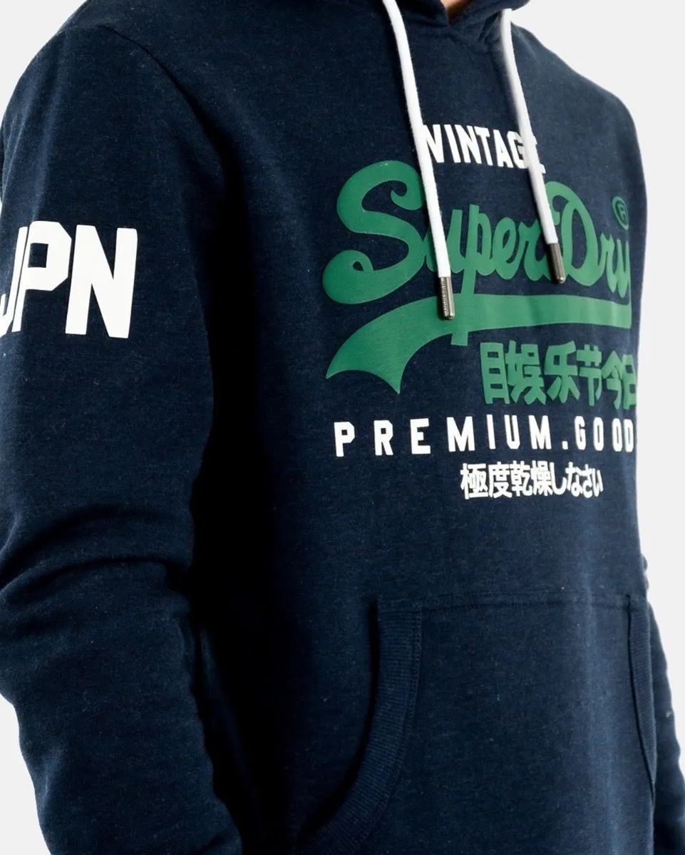 Superdry Vintage Logo Hooded Sweatshirts Midnight Blue