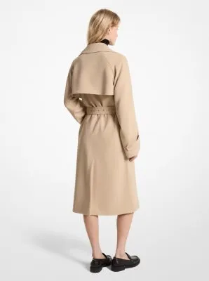 Textured Crepe Trench Coat