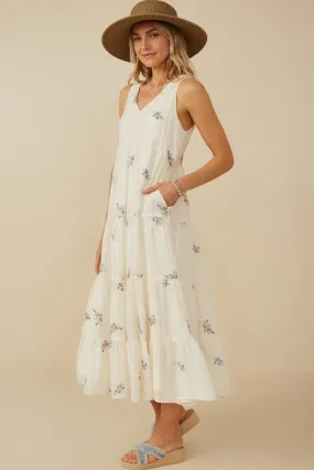 The Ambrose Embroidered Tiered Maxi Dress