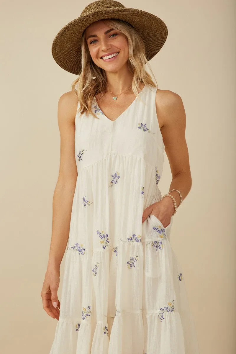 The Ambrose Embroidered Tiered Maxi Dress