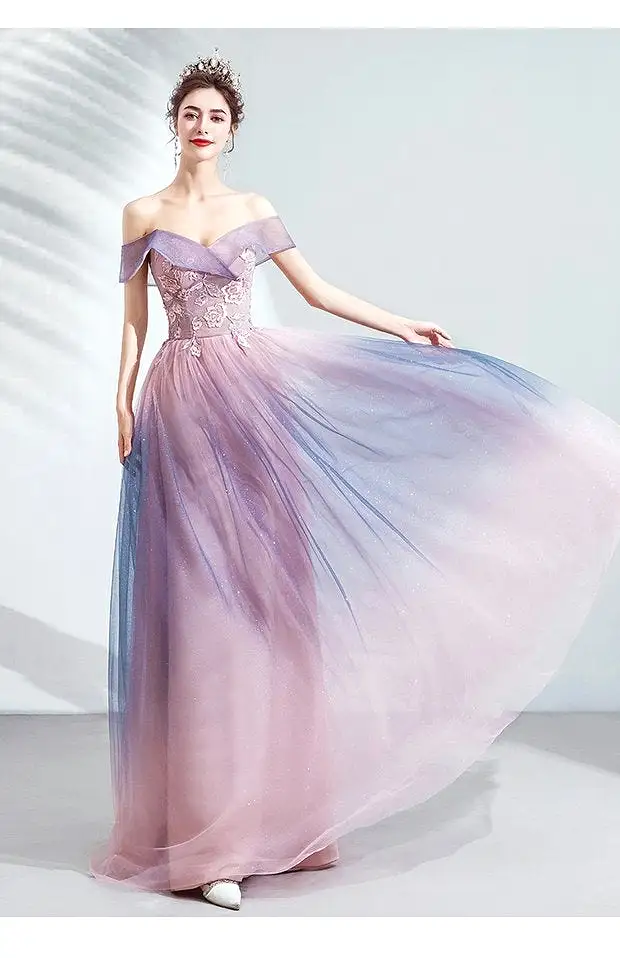 The Kaira Ombre Off Shoulder Gown