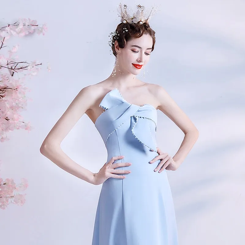 The Kera Sky Blue Tube Gown