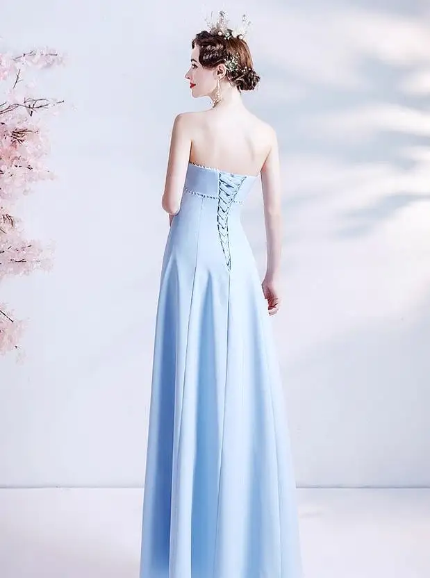 The Kera Sky Blue Tube Gown