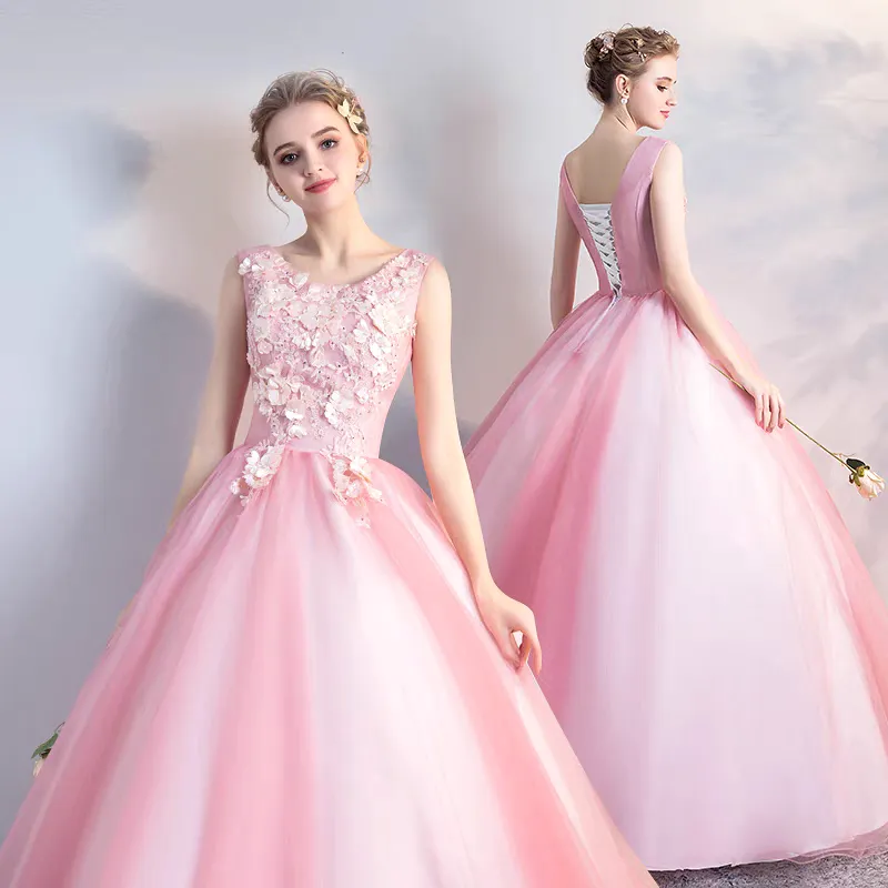 The Mallory Pink Ball Off Shoulder/Sleeveless Gown (Available in 2 Designs)