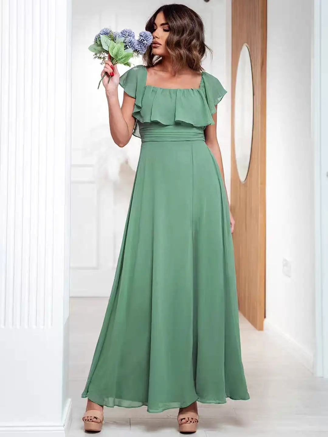 The Rosemary Off Shoulder Gown (Available in 14 Colours)