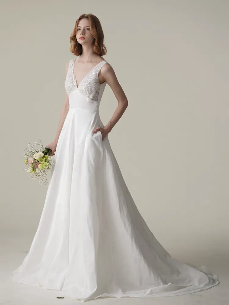 The Sapphire Wedding Bridal Sleeveless Gown