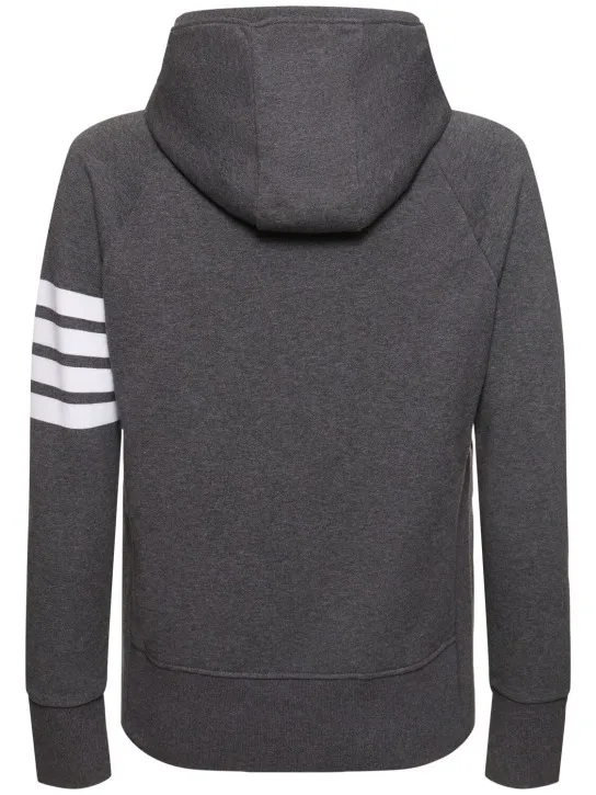 Thom Browne   Zip-up stripes cotton sweatshirt hoodie 