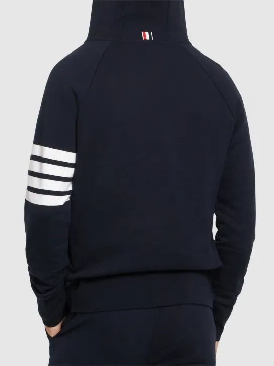 Thom Browne   Zip-up stripes cotton sweatshirt hoodie 