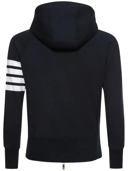 Thom Browne   Zip-up stripes cotton sweatshirt hoodie 