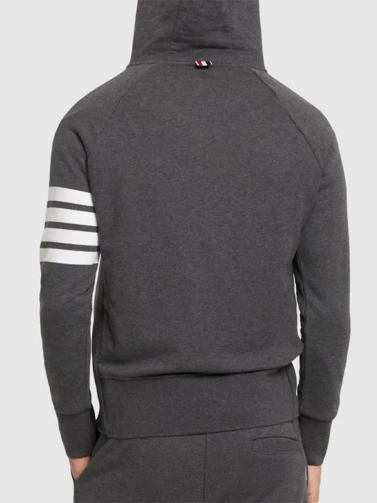 Thom Browne   Zip-up stripes cotton sweatshirt hoodie 