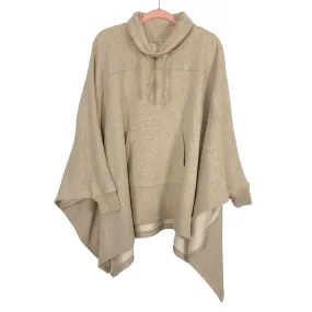 UGG Heathered Tan Cowl Neck Batwing Fleece Lined Poncho Sweater- Size XS/S