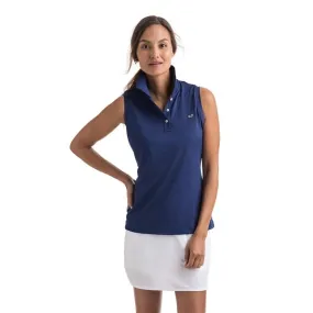 Vineyard Vines Women's Sleeveless Performance Pique Polo 2K1355 Deep Bay