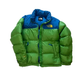 Vintage Green + Blue The North Face (TNF) Puffer Coat - Medium