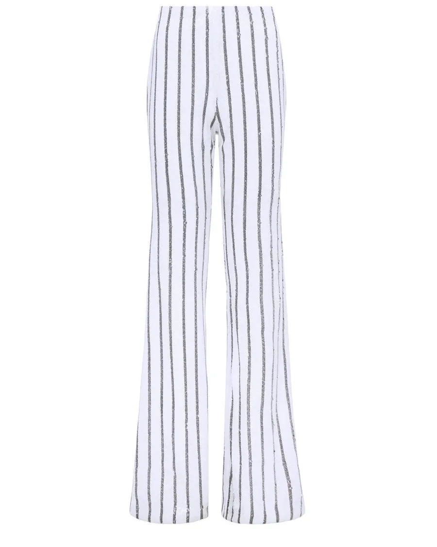 White and Black Sapphire Straight Leg Pant