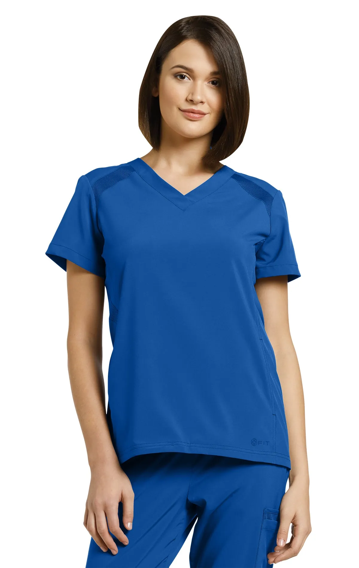 White Cross FIT V-Neck Top Royal