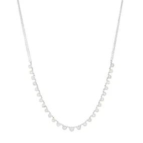 White Gold Diamond Disc Royal Necklace