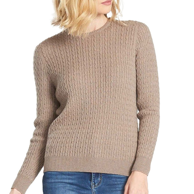 Womens LS Cable Crew Neck Jumper