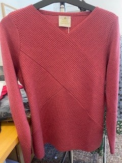 Womens LS V Rib Wrap Jumper