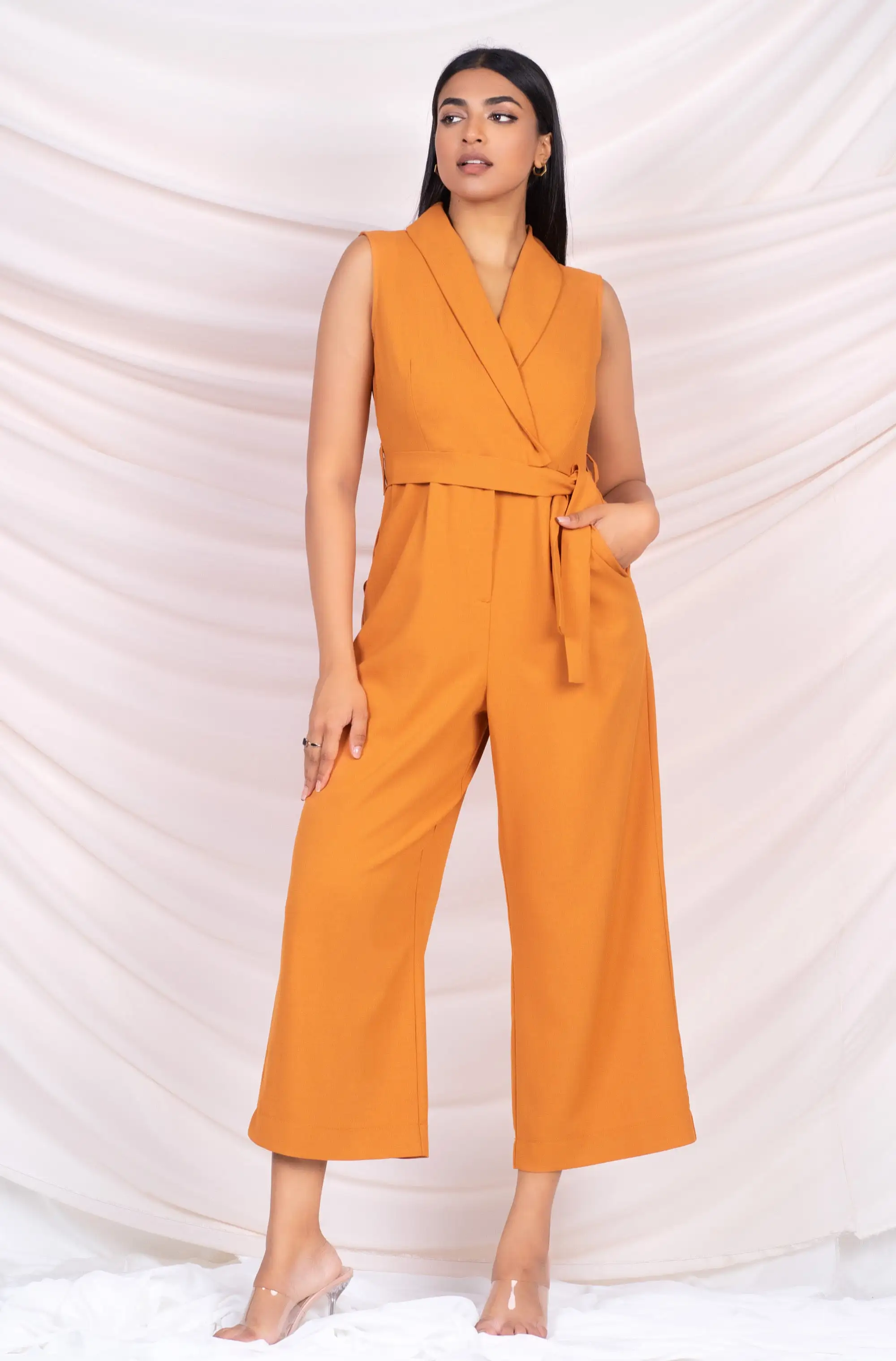 Wrap Style Cropped Jumpsuit