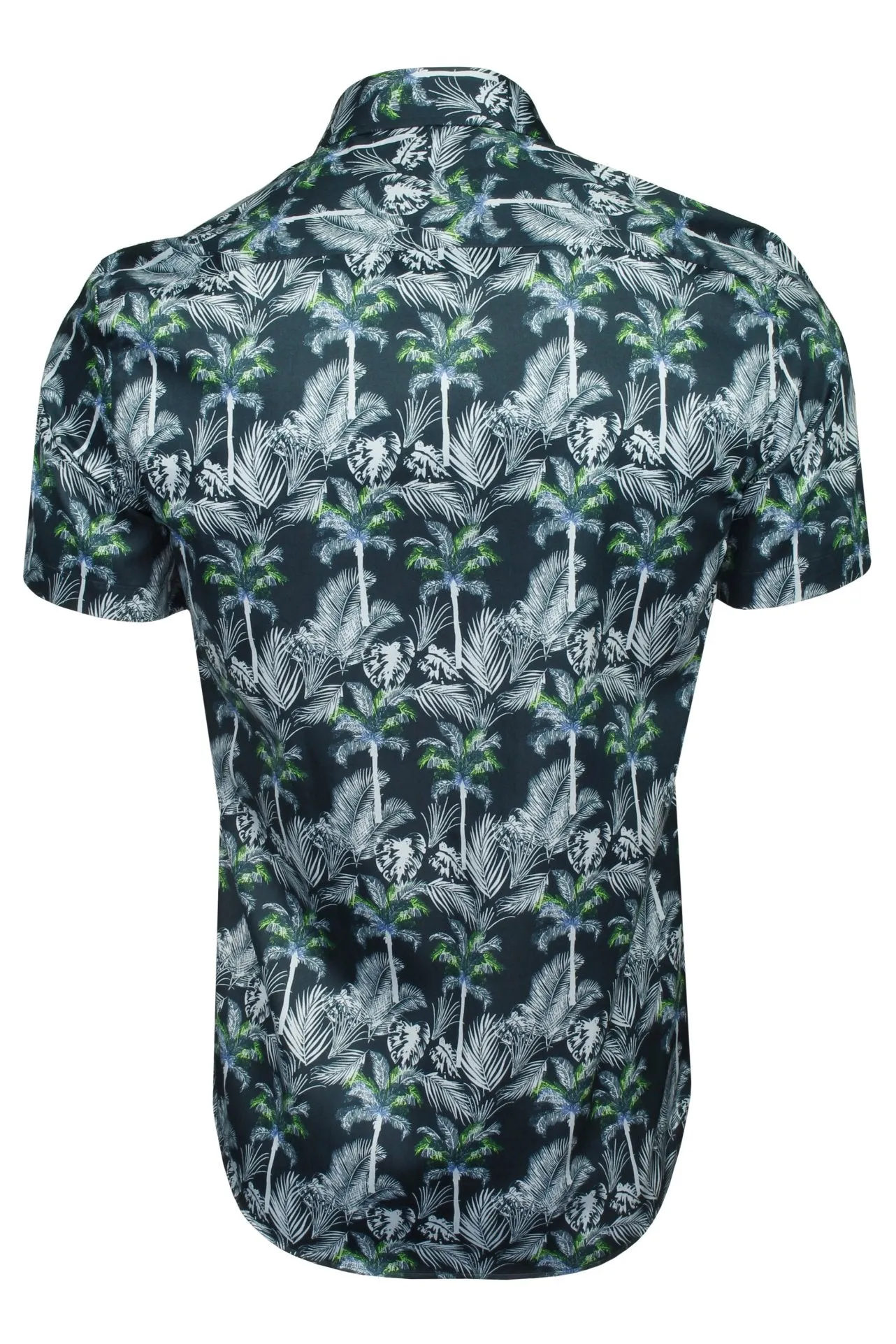 Xact Mens Cotton Palm Tree Hawaiian Shirt, Short Sleeved