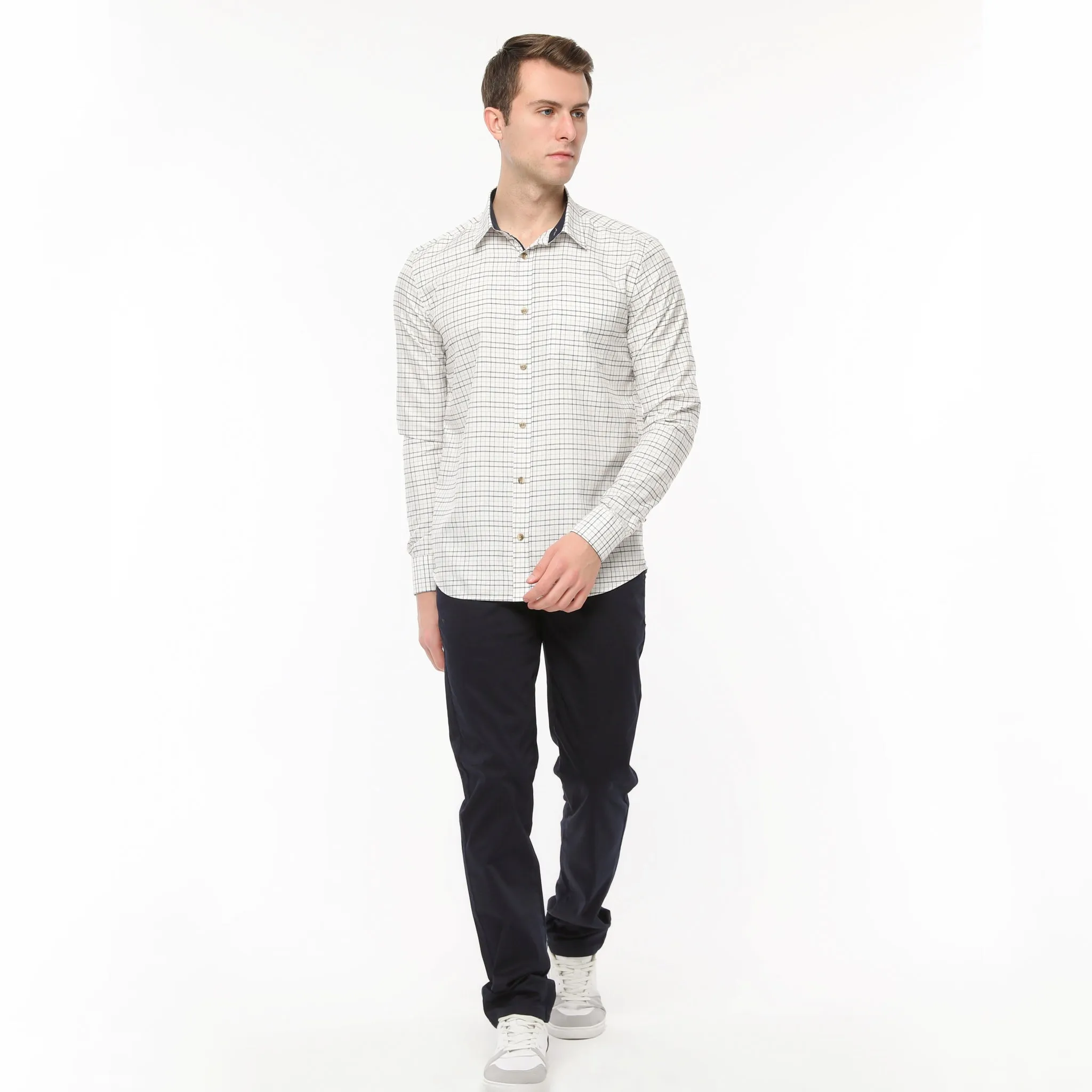 Xact Mens Tattersall Check Shirt - Long Sleeved