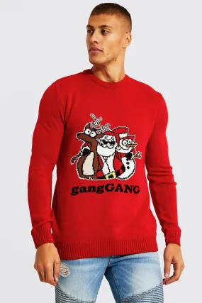 Xmas Gang Christmas Jumper | boohooMAN UK